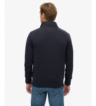 Superdry Preppy Half marinblå sweatshirt med halvblixtlås