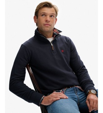 Superdry Preppy Half marinblå sweatshirt med halvblixtlås