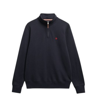 Superdry Preppy Half marinblå sweatshirt med halvblixtlås