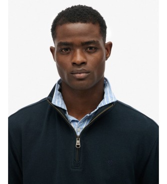 Superdry Navy blue RIB half-zip sweatshirt