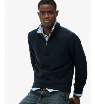 Superdry Navy blue RIB half-zip sweatshirt