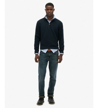 Superdry Navy blue RIB half-zip sweatshirt