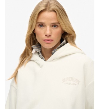 Superdry Country Club Velour Loose Hood sweatshirt hvid