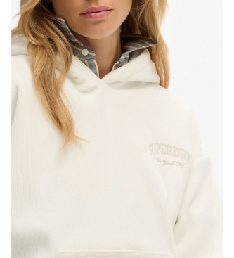 Superdry Country Club Velour Loose Hood sweatshirt hvid