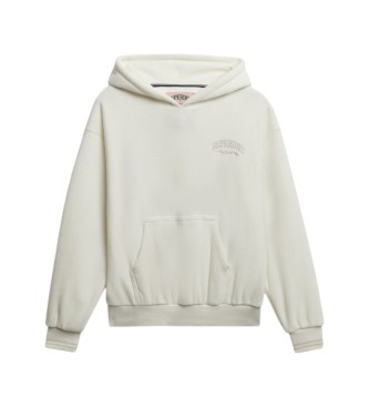 Superdry Country Club Velour Loose Hood sweatshirt hvid