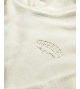 Superdry Country Club Velour Loose Hood sweatshirt hvid