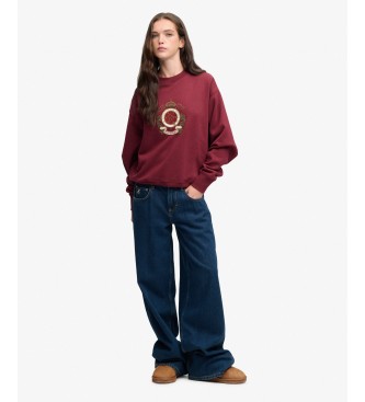 Superdry Crest Loose burgundy sweatshirt