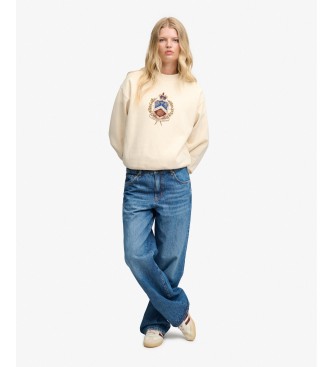 Superdry Beige Crest Loose Sweatshirt