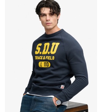 Superdry Pulover Felt Applique Relaxed temno moder