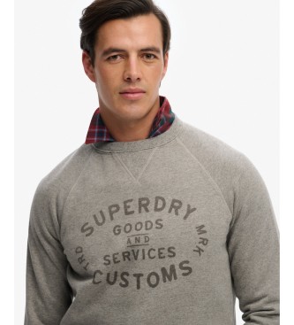 Superdry Sudadera Merchant Vintage Print gris