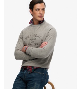 Superdry Sudadera Merchant Vintage Print gris