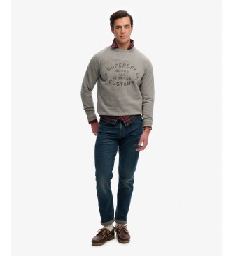 Superdry Sudadera Merchant Vintage Print gris