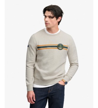 Superdry Outdoor Stripe Logo Beige Sweatshirt
