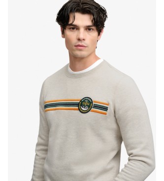 Superdry Outdoor Stripe Logo Beige Sweatshirt