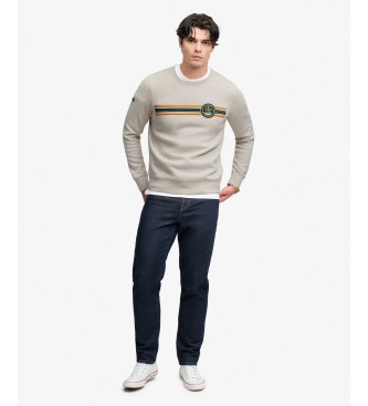 Superdry Outdoor Stripe Logo Beige Sweatshirt