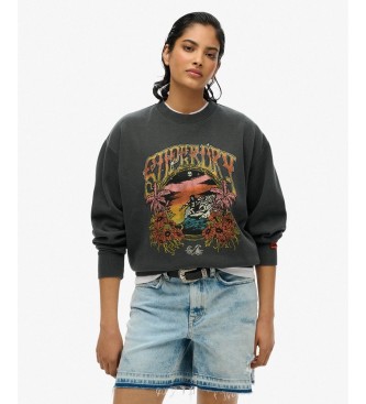 Superdry Black Psych Surf Loose sweatshirt