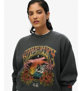Superdry Black Psych Surf Loose sweatshirt