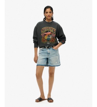 Superdry Black Psych Surf Loose sweatshirt