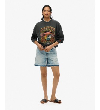 Superdry Black Psych Surf Loose sweatshirt