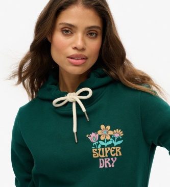 Superdry Grüner Kapuzenpullover Summer Garden