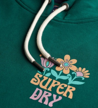 Superdry Grüner Kapuzenpullover Summer Garden