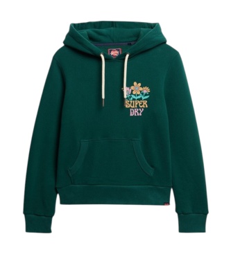 Superdry Grüner Kapuzenpullover Summer Garden