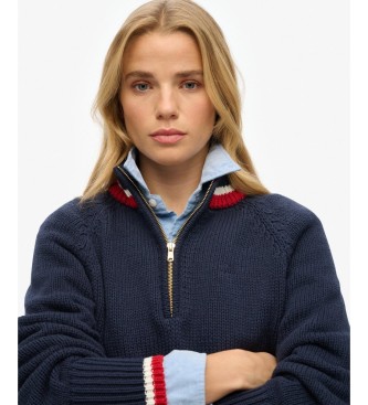 Superdry Pull demi-zippé marine