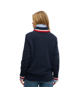 Superdry Pull demi-zippé marine