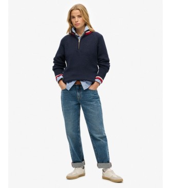 Superdry Pull demi-zippé marine