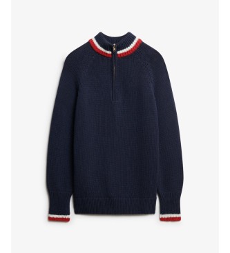 Superdry Pull demi-zippé marine
