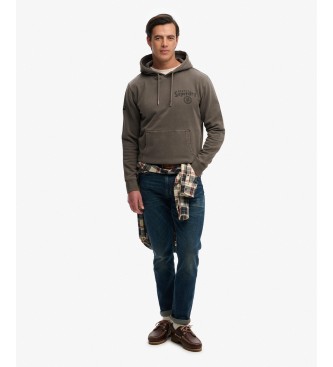 Superdry Moletom com capuz Tokyo Narrative Loose Hood cinza escuro