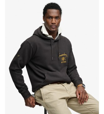 Superdry Moletom com capuz Tokyo Narrative Loose Hood preto
