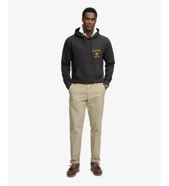 Superdry Moletom com capuz Tokyo Narrative Loose Hood preto
