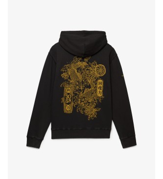 Superdry Moletom com capuz Tokyo Narrative Loose Hood preto