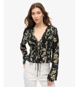 Superdry Blusa 70S floral preta