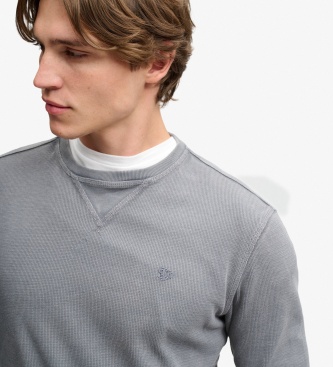 Superdry Jersey Clássico Pesado Texturizado cinza