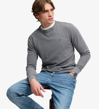 Superdry Jersey Clássico Pesado Texturizado cinza