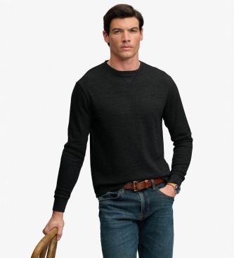 Superdry Black Slub Waffle long-sleeve t-shirt
