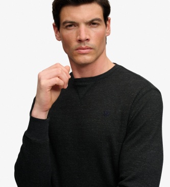 Superdry Black Slub Waffle long-sleeve t-shirt