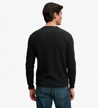 Superdry Black Slub Waffle long-sleeve t-shirt
