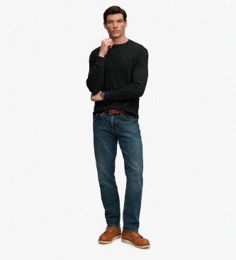 Superdry Black Slub Waffle long-sleeve t-shirt