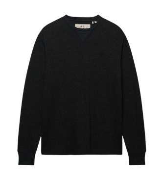 Superdry Black Slub Waffle long-sleeve t-shirt