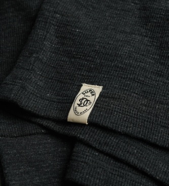 Superdry Black Slub Waffle long-sleeve t-shirt