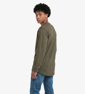Superdry Green Slub Waffle long-sleeve shirt