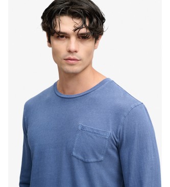 Superdry Maglietta Cotton Linen Pocket blu