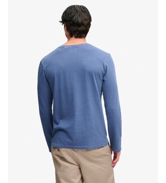 Superdry Maglietta Cotton Linen Pocket blu