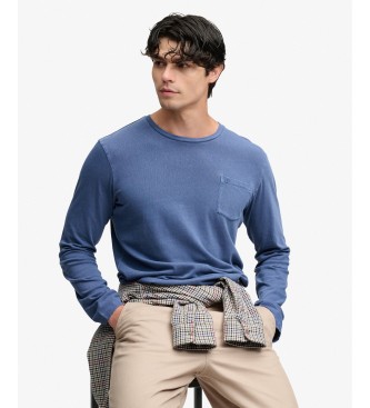 Superdry Maglietta Cotton Linen Pocket blu