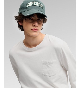 Superdry Wit T-shirt met lange mouwen en zak