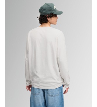 Superdry Wit T-shirt met lange mouwen en zak