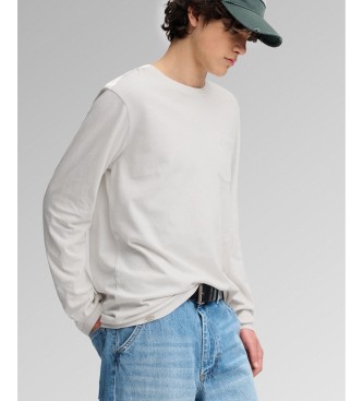 Superdry Wit T-shirt met lange mouwen en zak